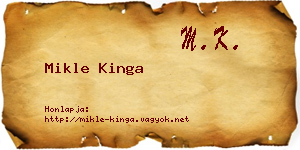 Mikle Kinga névjegykártya